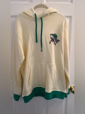 Golf Cream & Green Shark Graphic Hoodie